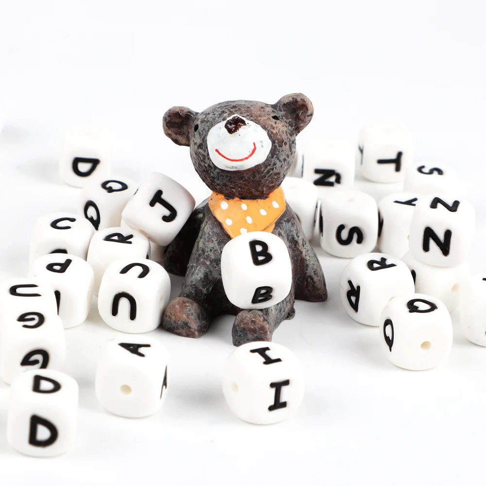 

500Pc Silicone Letter Beads BPA Free Baby Teethers English Alphabet Teething Beads For Pacifier Chain Making Custom Name
