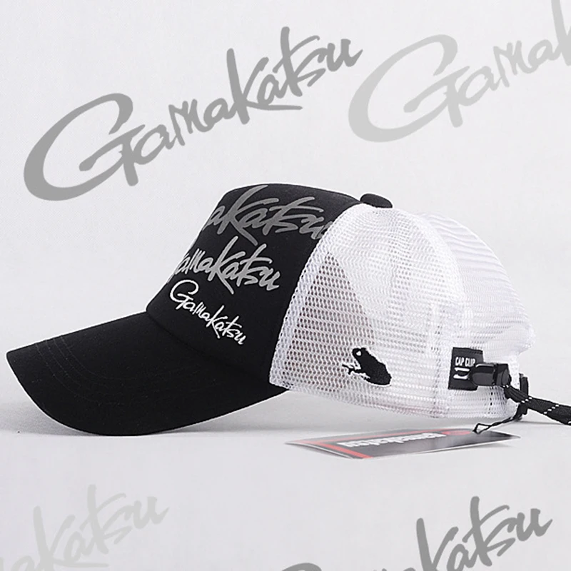 Gamakatsu Adult Men Adjustable Breathable Fishing Sunshade Sport Baseball Fishermen Hat Cap Black White Special | Спорт и