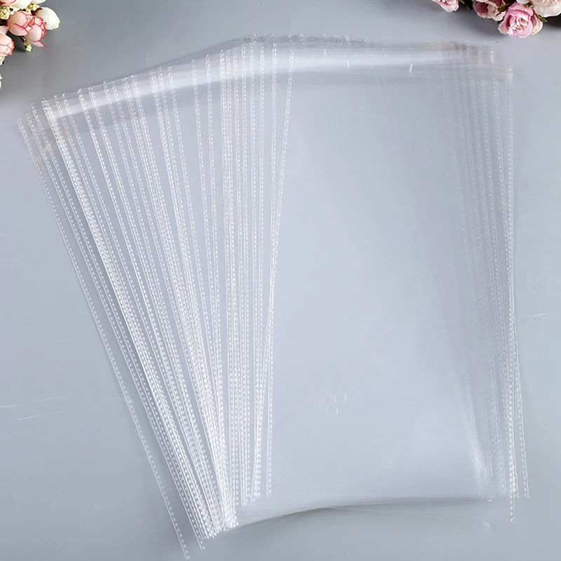 

100pcs/lot Transparent Self Adhesive Seal Plastic Bags OPP Poly Self Sealing Plastic Baggie Clear Cellophane Bags for Gifts Pack