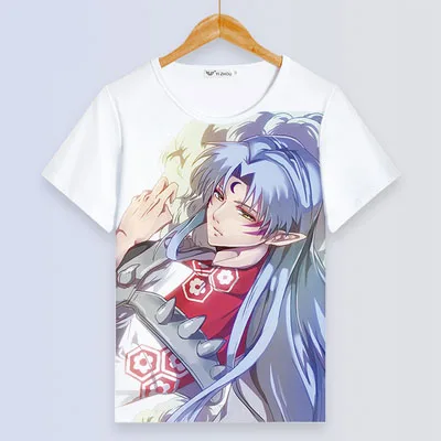 Inuyasha, футболка, аниме, кикио, футболка, женская футболка, Higurashi Kagome Sesshoumaru, косплей, короткий рукав, топы, мужские футболки