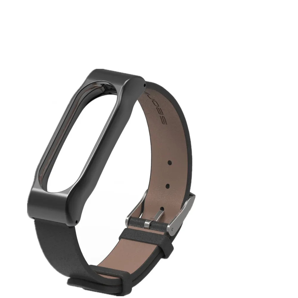 Series3 Black Металлический ремешок Mijobs для Xiaomi Mi Band 2 ремешка браслет из нержавеющей стали кожаный Смарт-браслет Сменные аксессуары для Mi Band 2 - Цвет: Series3 Black