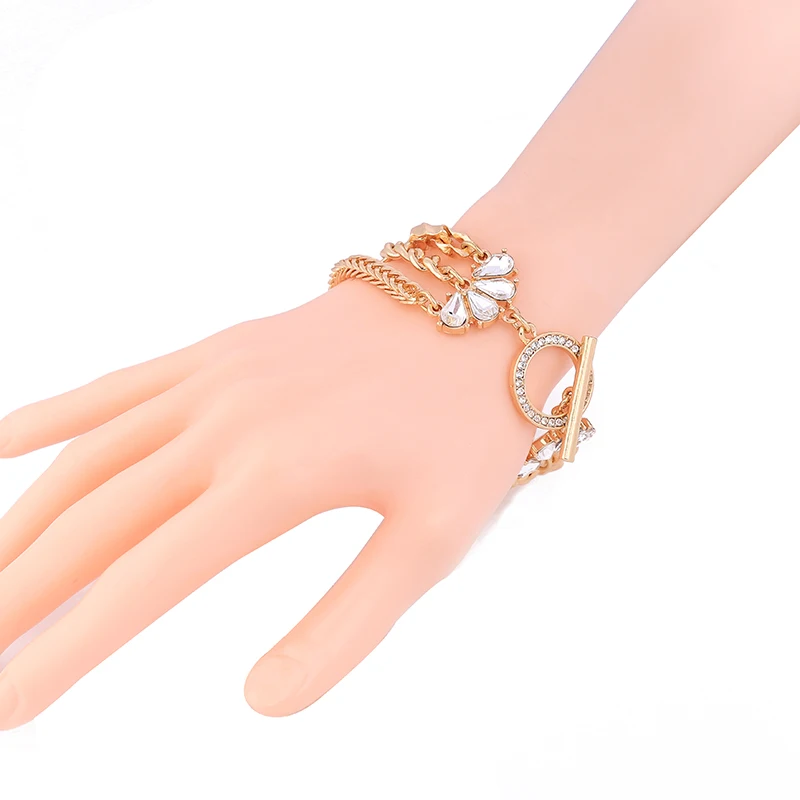 Евро американский модный оберточный браслет цепочка золотого цвета