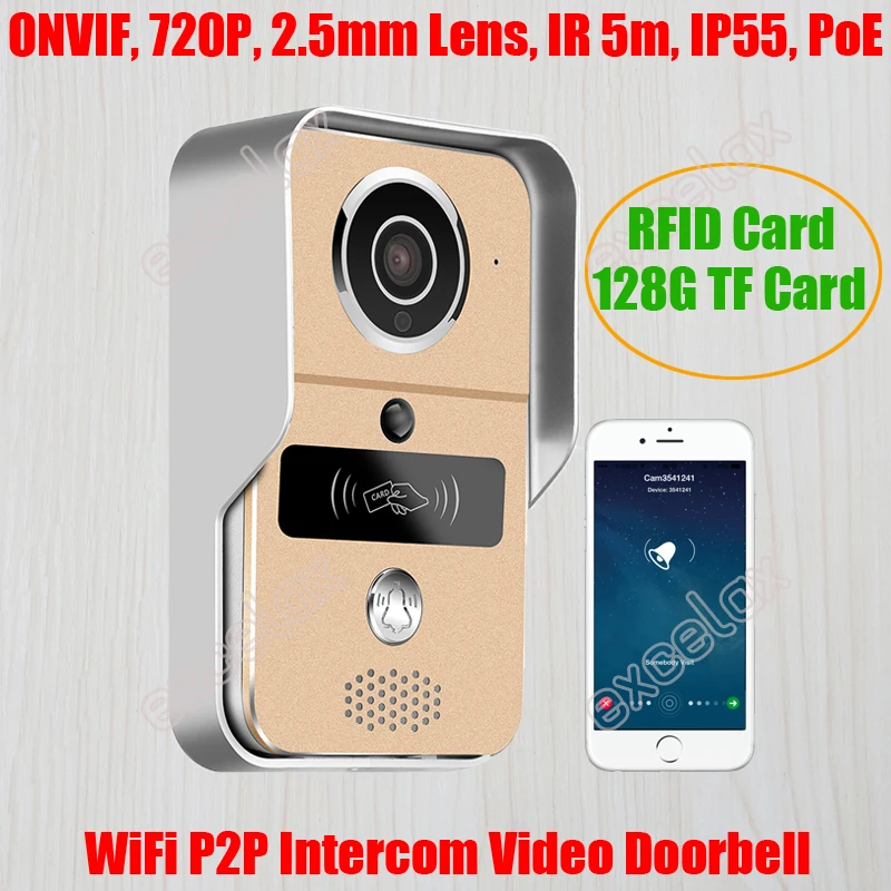 Дверной звонок 720P Wi Fi PoE ONVIF|wifi video doorbell|video doorbellwireless intercom |