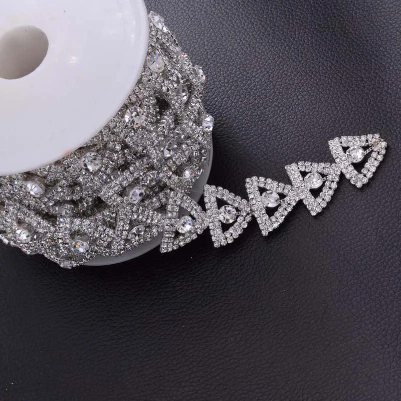 Сделай сам 5 ярдов кристалл стразы трикотаж свадебная аппликация для свадебного