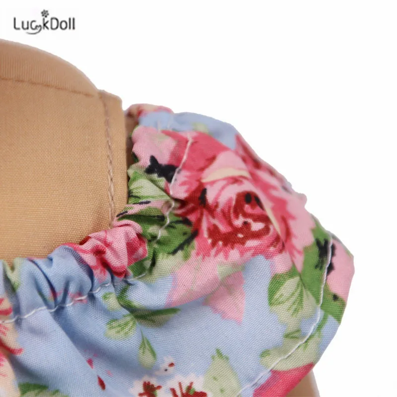 LUCKDOLL цветок короткий рукав шорты комплект подходит 18 дюймов Американский 43 см BabyDoll одежда аксессуары, игрушки для девочек, поколение, день рождения Gif