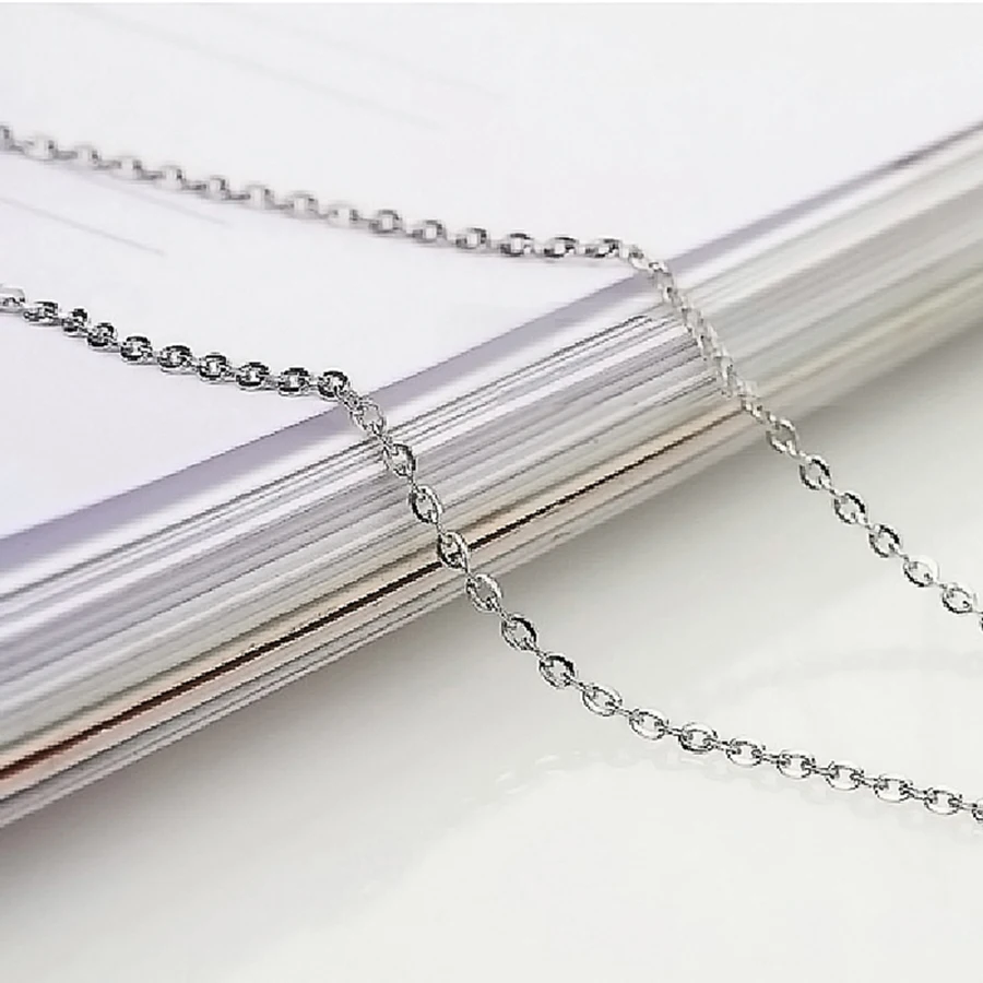 Кабельная цепь из стерлингового серебра 1 2 мм длинная Серебристая цепочка 14-24