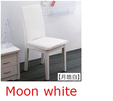 Moon white Полярный флис тканевый чехол на стулья Slipcovers растягивающиеся съемные чехлы на стулья для столовой чехлы на стулья для отеля банкета чехлы для сидений housse de chaise - Цвет: Moon white