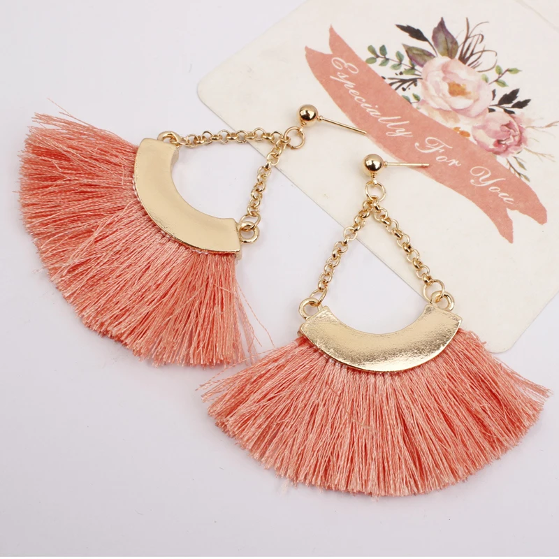 Богемные большие серьги для женщин массивные с кисточками 2019 популярные модные