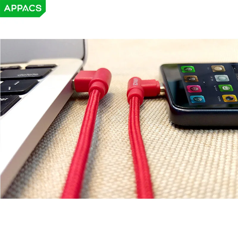 APPACS нейлоновый кабель-usb типа с 2.4A USB-C для быстрой зарядки и синхронизации данных