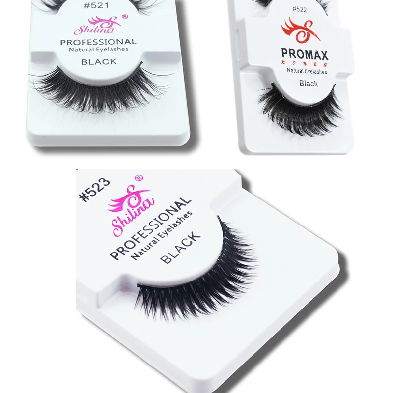 SHILINA False Eyelashes 1 Pair Handmade Soft Natural Long Thick Eye Lashes Extension #513-#523 |