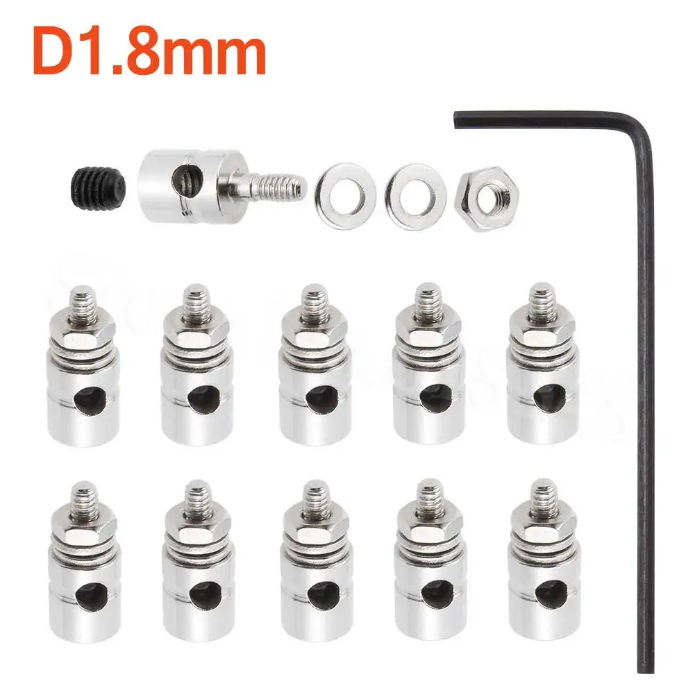 D1.8mm 10 шт. толкатель разъемы ограничители тяг D1.3mm D1.8mm D2.1mm радиоуправляемая модель самолета Запчасти Замена игрушки дистанционного управления - Цвет: D1.8mm
