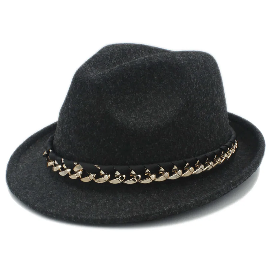 Ретро 100% шерсть женская мужская фетровая шляпа для элегантной леди Трилби
