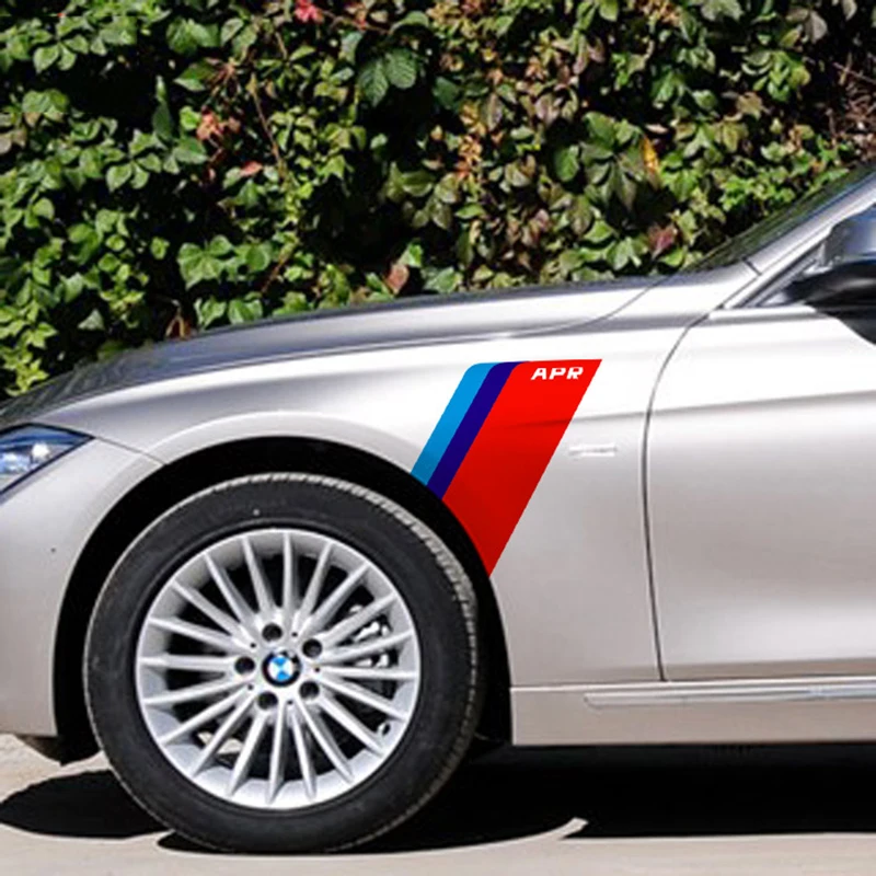 APR логотип три полосы украшение для автомобиля наклейка BMW/VW/AUDI/BENZ 2 шт./лот