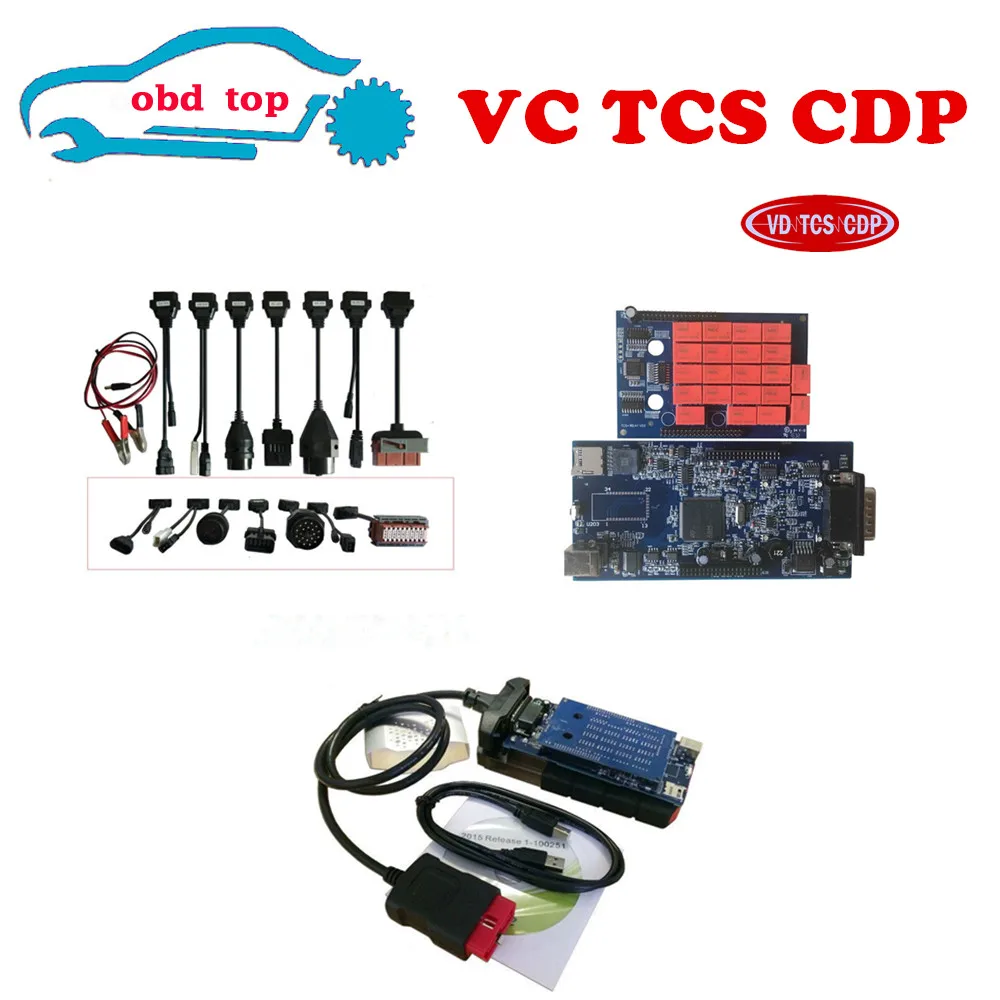 2016r0 синий pcb новый vci tcs cdp без bluetooth obd2 сканер для автомобиля грузовика vd TCS pro plus