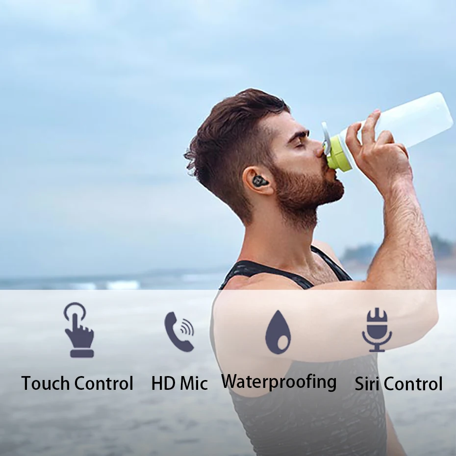 TWS X20 Bluetooth наушники с микрофоном настоящие беспроводные наушники стерео музыкальные гарнитуры водонепроницаемые с зарядным устройством для samsung iPhone