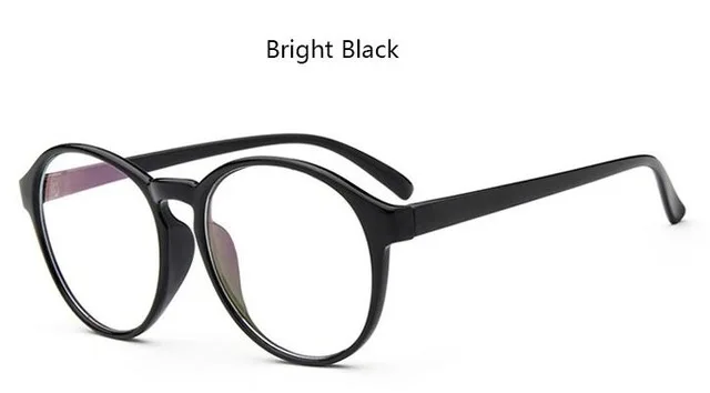Bright black Модные оправы для очков большая стеклянная оправа по рецепту Женская круглая модная оправа для очков оптическая Оправа очков для близорукости Armacao очки - Цвет оправы: Bright black