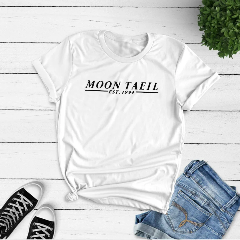 Женская футболка с коротким рукавом NCT Moon Taeil летняя хлопковая унисекс Tumblr топы