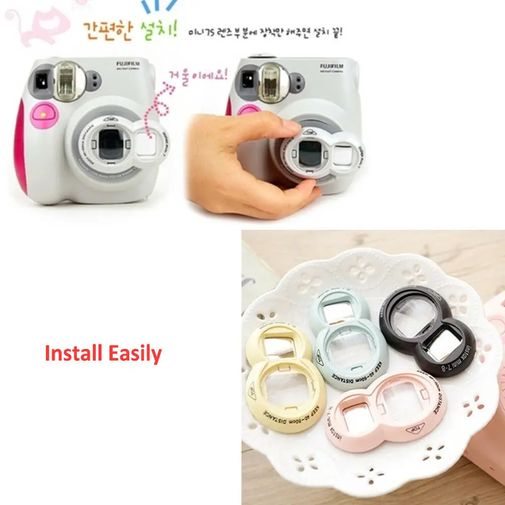 Для Fujifilm Instax camera Mini 9 Mini 8 Mini 7s PIC-300 пленочный объектив крупным планом с зеркалом для селфи с милым классическим дизайном