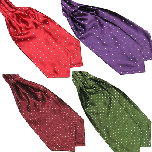 

Men's Fashion Smooth Polka Dots Print Ascot Tie Neck Tie Silk Blend Cravat