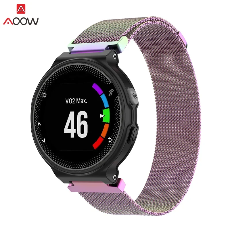 AOOW Milanese Loop Магнитный металлический Нержавеющая сталь ремешок для смарт-часов Garmin Forerunner 220/230/235/620/630/735 часы сменные ремешки