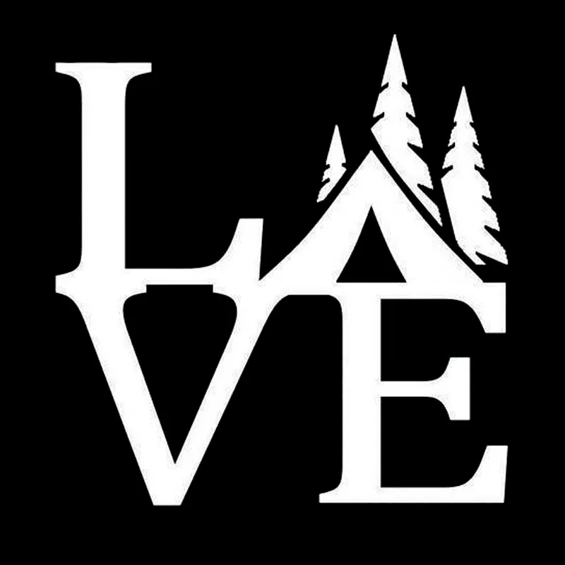 X 16 см забавная виниловая наклейка с надписью LOVE Tent для кемпинга