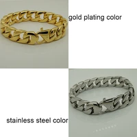 silvergold plating simple clean design menboy 316l stainless steel bracelet