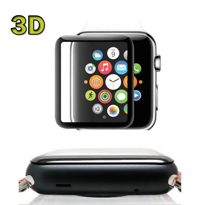 2018 New 3D Curved Full Coverage Tempered Glass Protective Film ForApple Watch Series 1/2/3 38mm 42mm iwatch Protector Cove | Наручные