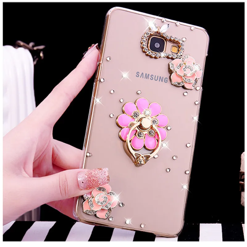 Fashion Crown Bling Diamond Crystal Case For Samsung Galaxy A6 A8 Plus Note 9 8 5 J4 J6 J8 2018 With Finger Ring Cover | Мобильные