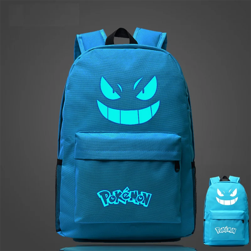 Мужской рюкзак Pokemon Gengar Модный повседневный со светящимся рисунком на тему аниме