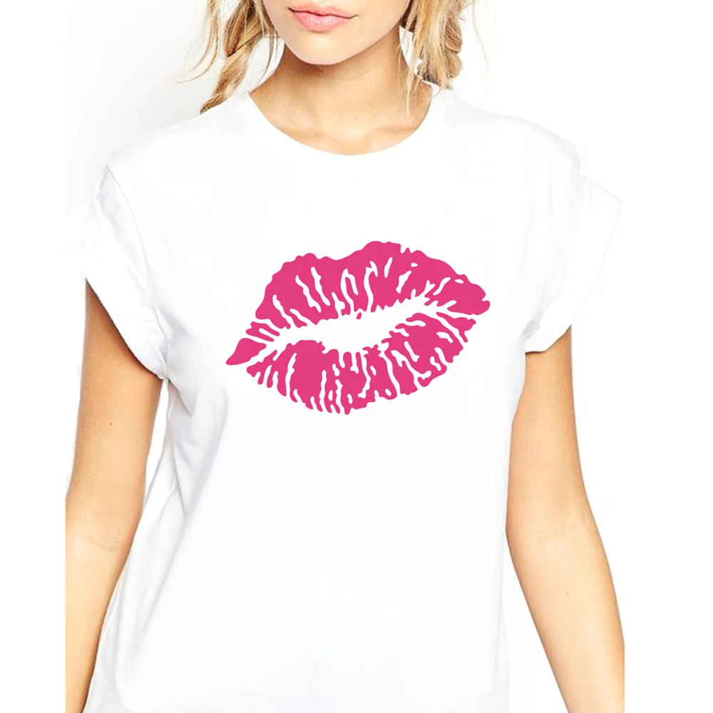 TEEHEART Eyes поцелуй губы губная помада Rouge Pretty art print футболка Топы хипстер Девичья с