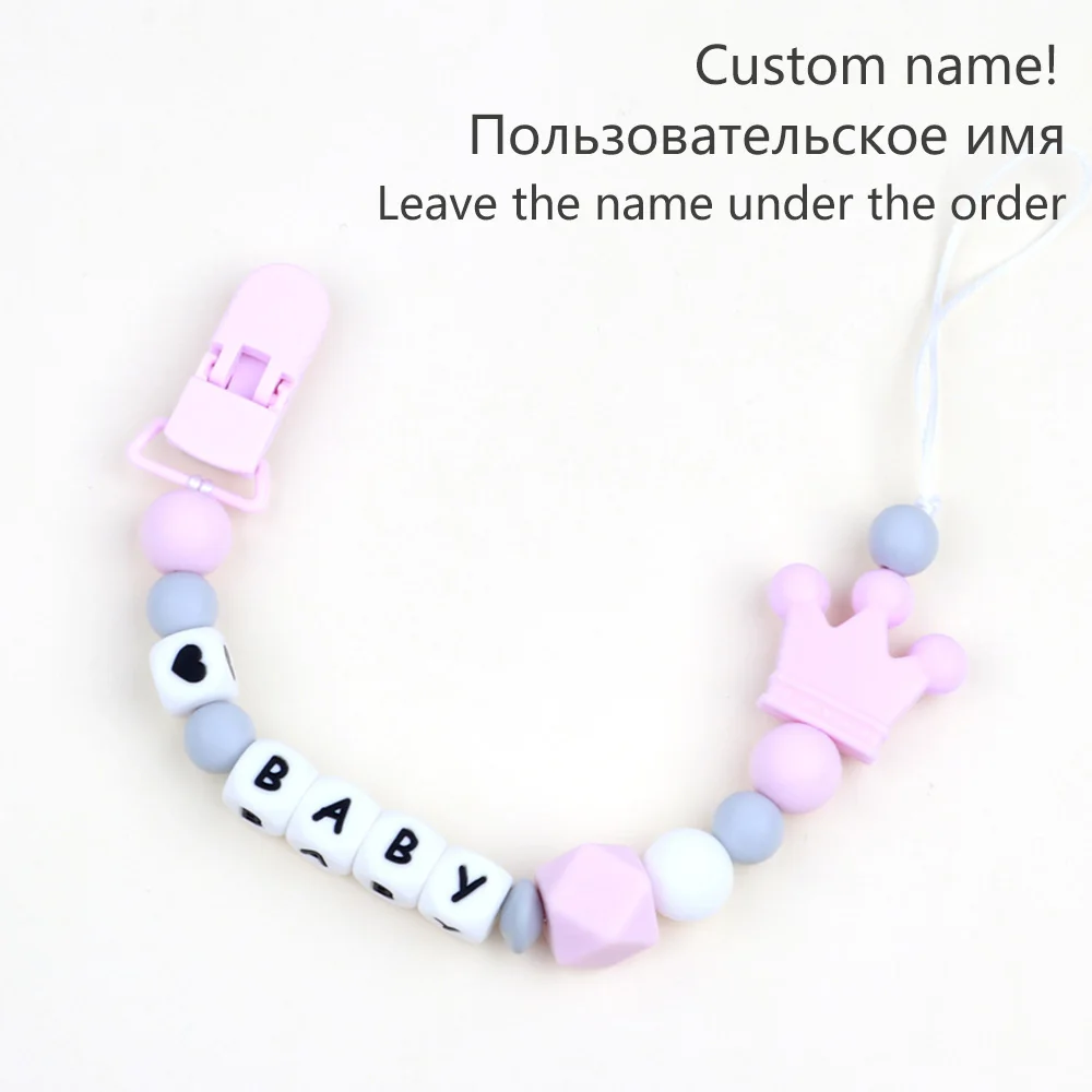 Custom name-03 1 шт., силиконовая соска-пустышка с индивидуальным именем, цепочка для прорезывания зубов, детский прорезыватель, ручная работа, силиконовая соска-пустышка, цепочки, BPA Free - Цвет: Custom name-03