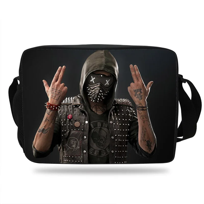 Сумка мессенджер с модным принтом собачки для мальчиков и девочек