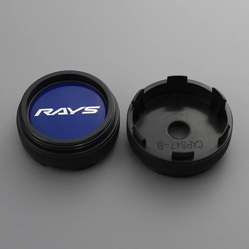 blue rays black cap KOM 4 шт. 60/56 мм черная и хромированная крышка центра колеса для обода крышка Пылезащитная крышка volk логотип эмблема лучи гоночные наклейки - Цвет: blue rays black cap