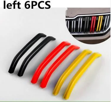 Автомобильный Стайлинг ABS краска в решетке Декоративная полоса три цвета 6 шт.
