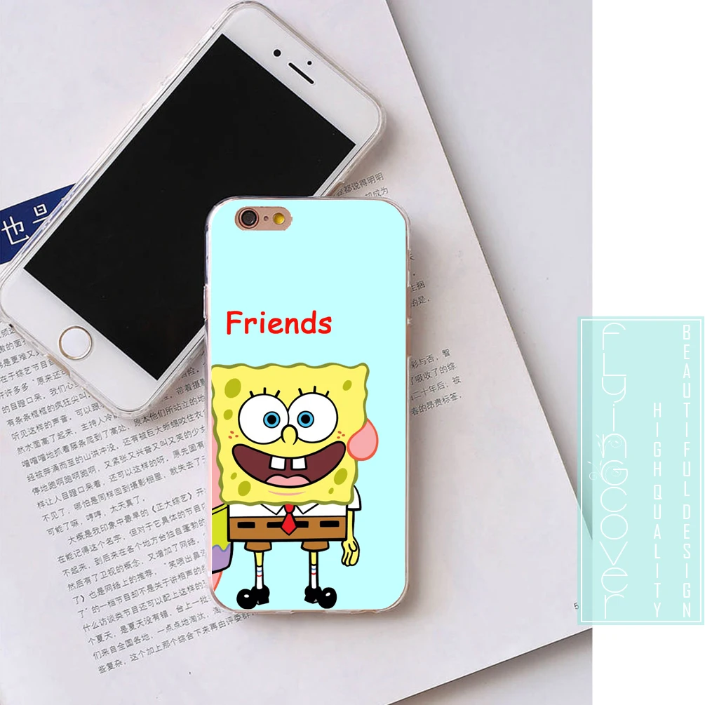 Funda Губка Боб BFF лучший друг Прозрачный Мягкий ТПУ силиконовый чехол для iPhone X 7 8 Plus