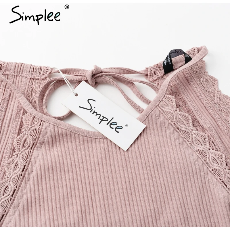 Женское кружевное боди Simplee с открытой спиной, женские комбинезоны, облегающий мягкий трикотажный зимний комбинезон, ромпер