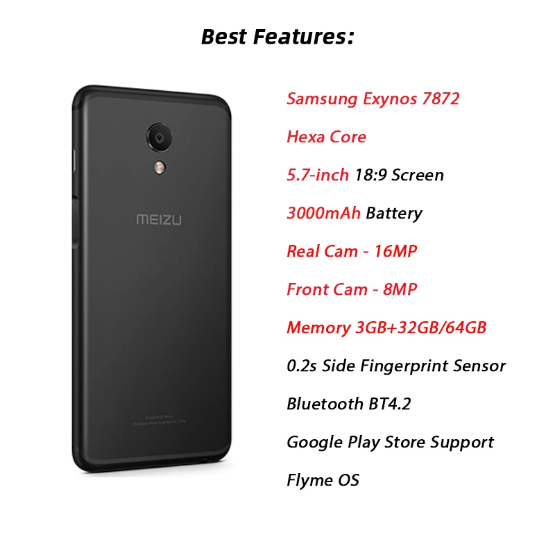 Оригинальный мобильный телефон с глобальной прошивкой Meizu M6S mblu S6 3 ГБ 32 64 Гб Exynos 7872