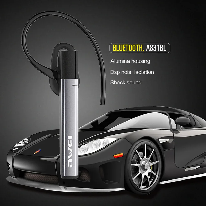 AWEI A831BL Bluetooth Headphones Wireless Earphones Car Hands Free Metal Fone de ouvido Auriculares Audifonos Kulaklik Ecouteur |