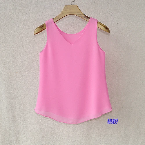 Navy Blue Модный женский бренд, летние сексуальные топы без рукавов с v-образным вырезом, шифоновая блузка размера плюс XXL, яркие цвета - Цвет: Navy Blue
