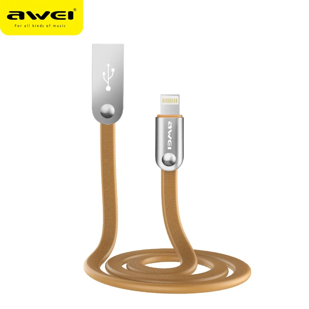 Awei data cable fast charging line for iphone 2.4A zinc alloy 2m | Электроника
