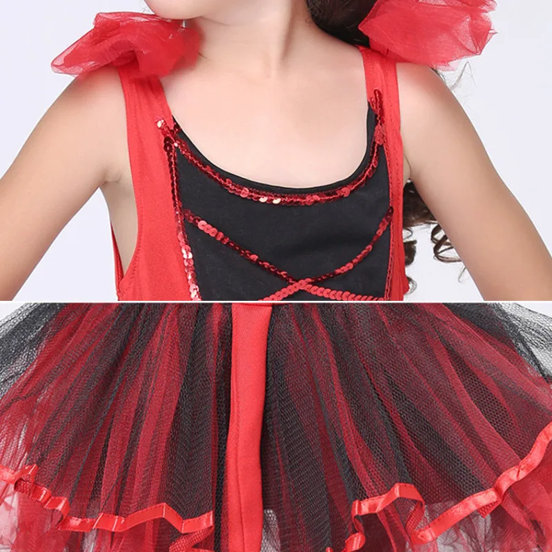 PRINCESS TUTU Fancy Devil Cat Costume Set Girls Halloween for Kids Cosplay Party Dress Clothes Vestidos KC006 | Детская одежда и