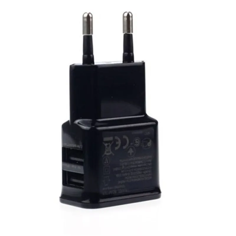 Черный цвет 2 А двойной USB портовый настенный адаптер зарядное устройство с