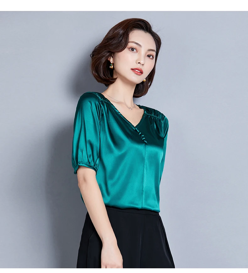 Женские топы и блузки Летняя Повседневная шелковая блузка Harajuku Blusas Feminina топы с круглым вырезом рубашки размера плюс XXL/XXXL женские топы