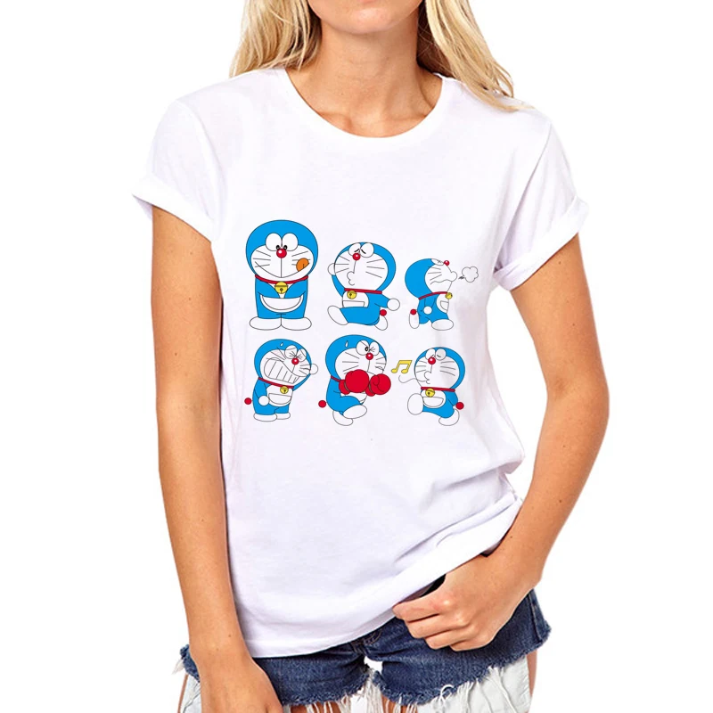 Летние женские Топы с коротким рукавом Doraemon футболки с цифровым принтом заводские магазины могут быть настроены 10W-4
