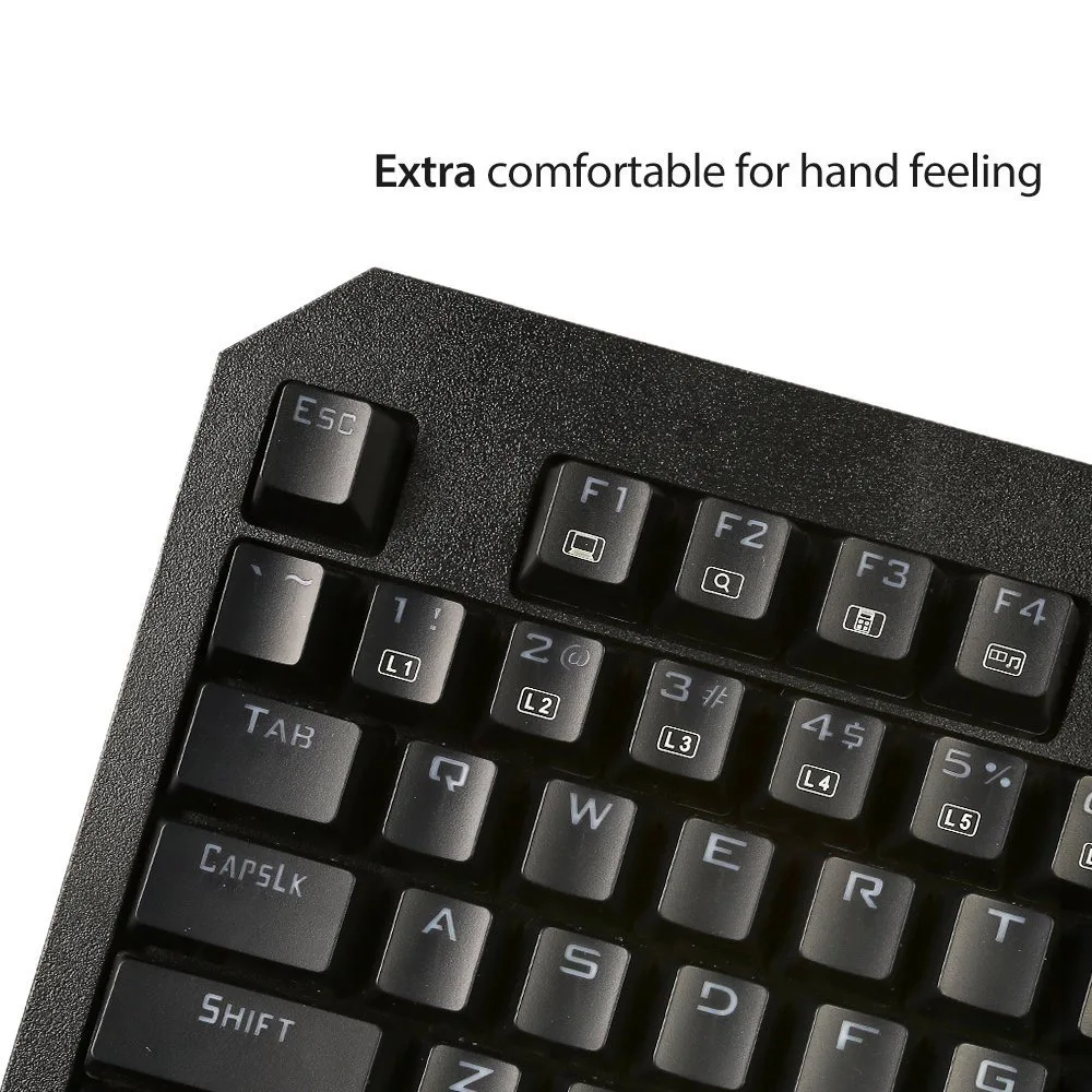 Механическая игровая клавиатура Redragon K558 ANALA со светодиодный подсветкой Outemu Blue Switch 104 клавишами USB Проводная геймерская клавиатура, Черная