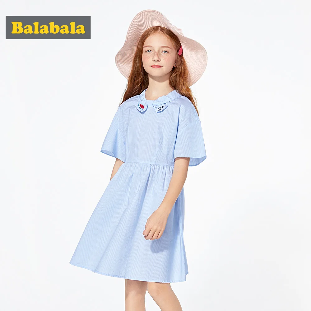 Платье принцессы для девочек детское платье из 100% хлопка с короткими рукавами на