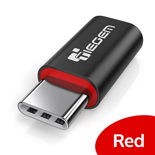 Адаптер TIEGEM usb type C к адаптеру Micro USB Быстрый конвертер OTG type-C для nintendo Switch OnePlus 5 NEXUS 5X6 P LG G5 sony - Цвет: Красный