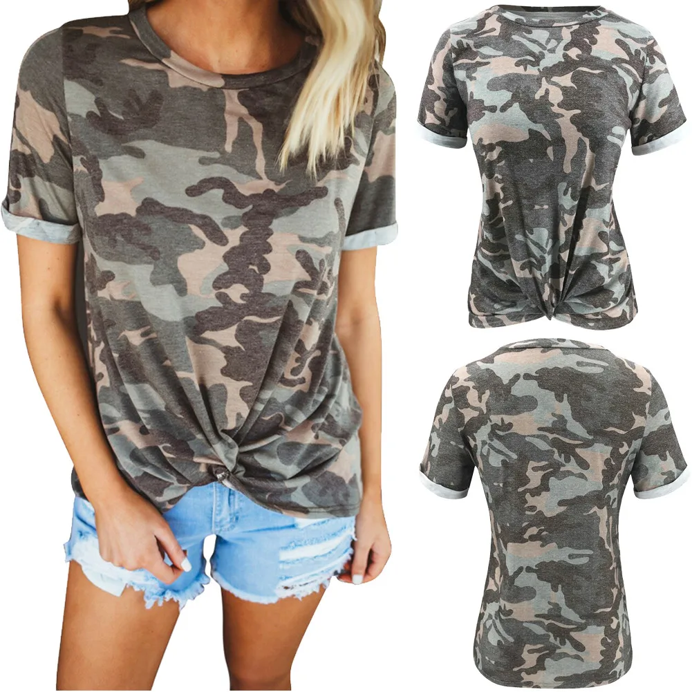2019 Женская Повседневная футболка Летняя с коротким рукавом круглым вырезом