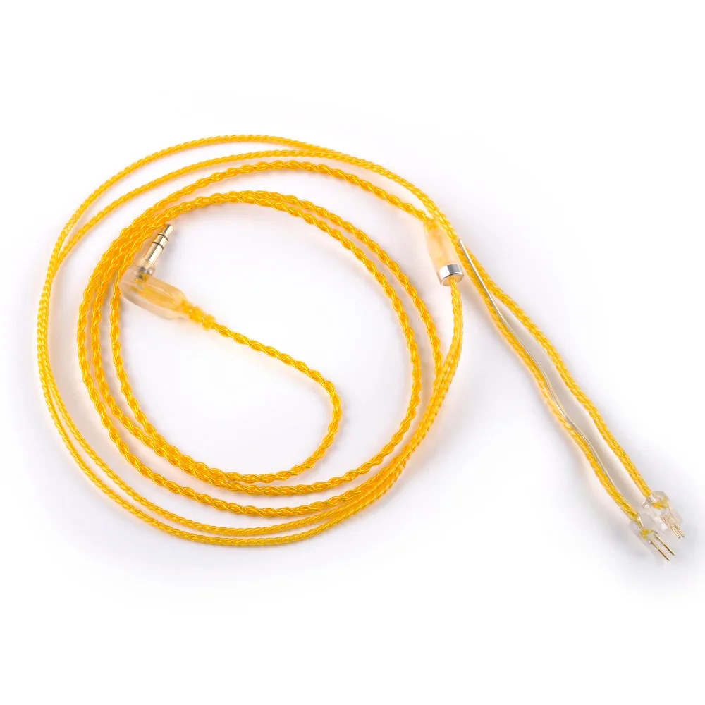 Позолоченный кабель 2pin 0 75 мм обновленный посеребренный для наушников обновления