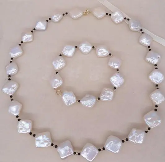 

Eternal wedding Women Gift word 925 Sterling silver real The new natural freshwater pearl necklace box shaped baroque pearl